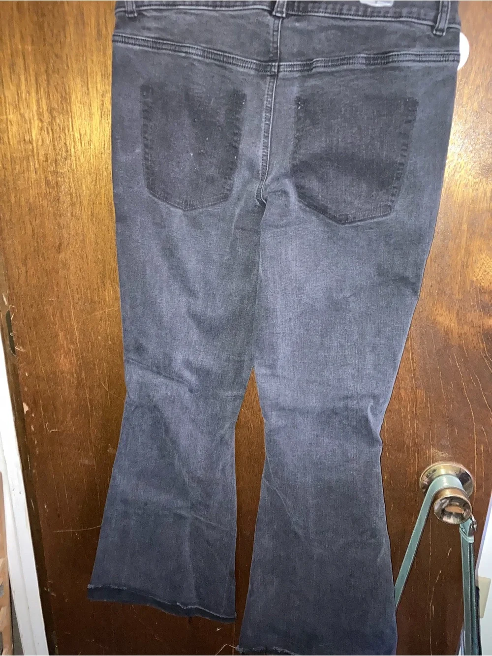 Black Distressed Flare Jeans for Women